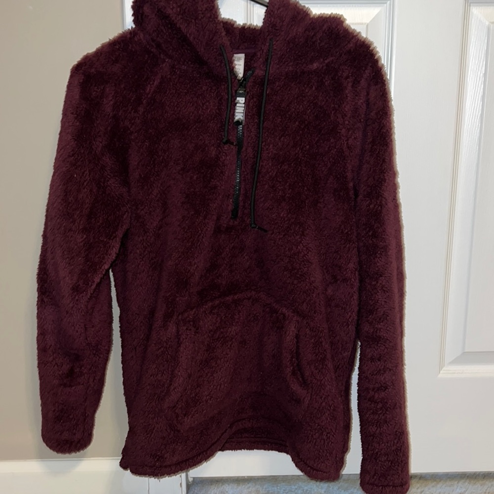 Fuzzy pink hoodie
